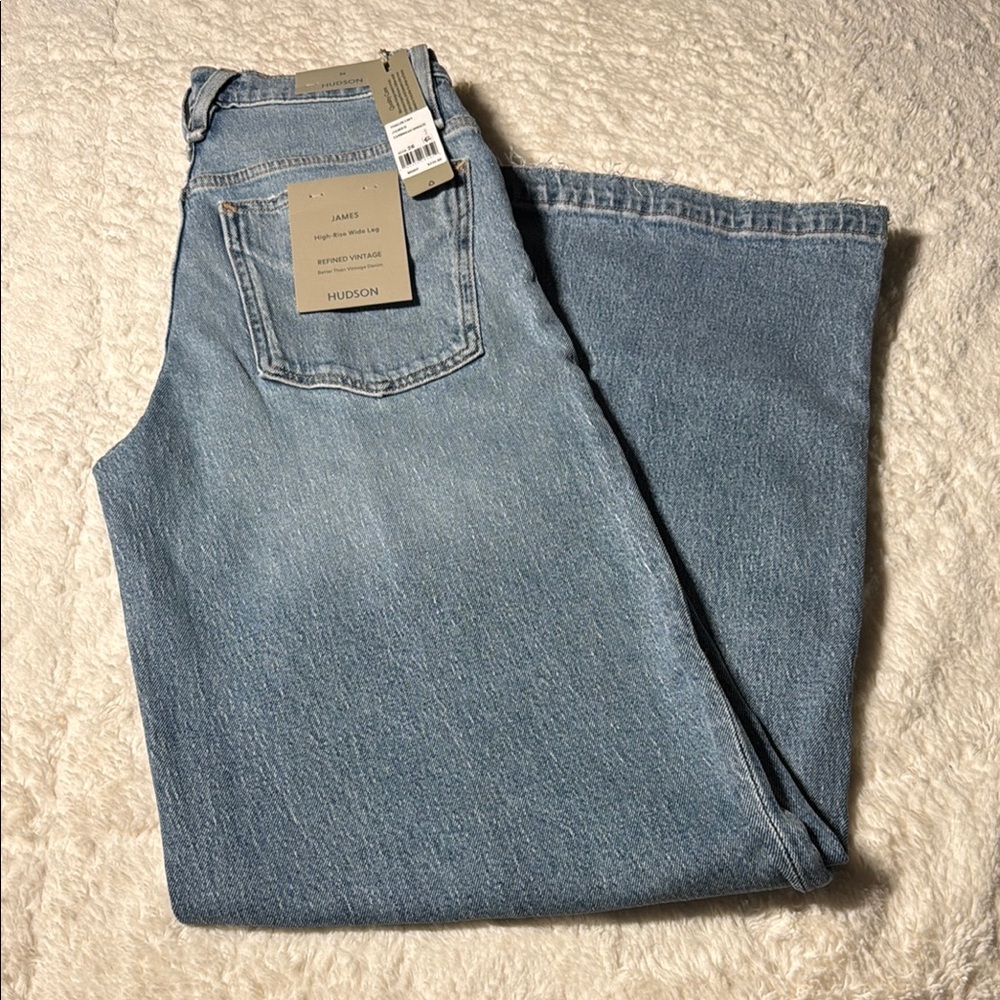 NWT Hudson Size 26 Women's James High Rise Wide Leg Jeans: Caribbean Breeze - Picture 6 of 16